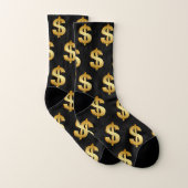 Dollar Sign Gold Black Fun Socks Socken (Paar)
