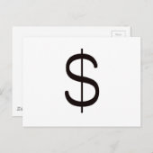 Dollar Sign$ Schwarzes Rot Postkarte (Vorne/Hinten)