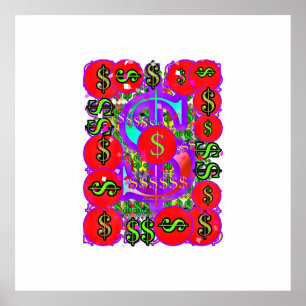 Dollar signalisiert Geldwährungswährung Dollar-Sch Poster