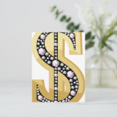 Dollar-Symbol in Diamanten 2 Postkarte (Stehend Vorderseite)
