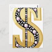 Dollar-Symbol in Diamanten 2 Postkarte (Vorne/Hinten)