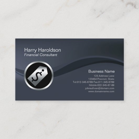 Dollar Tab Icon Financial Consulting Business Card Visitenkarte (Vorderseite)