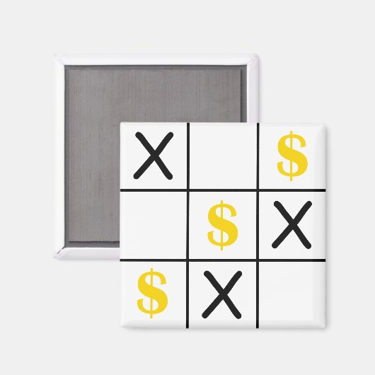 Dollar Tic Tac Toe Magnet (Vorderseite/Rückseite)