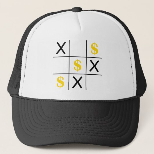 Dollar-Tic-Tac-Toe Truckerkappe (Vorderseite)