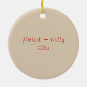 Dollar-u. Damhirschkuh-personalisierte Keramik Ornament (Hinten)