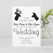 Dollar u. Damhirschkuh, Wedding Einladung (Stehend Vorderseite)