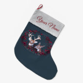Dollar-und Damhirschkuh-Weiß angebundene Rotwild Großer Weihnachtsstrumpf (Vorderansicht (hängend))