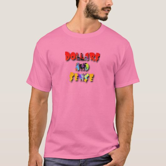 Dollar$ Und $en$e Männer Rosa   T-Shirt (Vorderseite)