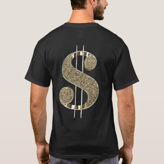Dollar-Zeichen des Gold3d T-Shirt (Rückseite)