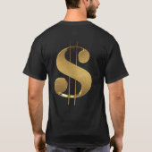 Dollar-Zeichen des Gold3d T-Shirt (Rückseite)