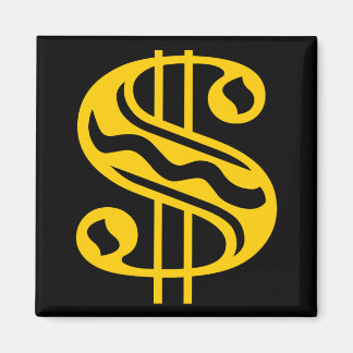 Dollar-Zeichen - gelb Magnet