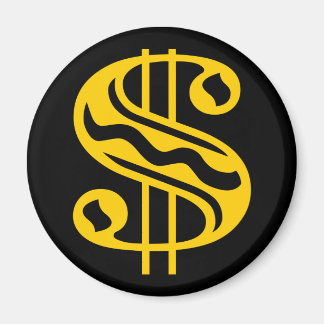 Dollar-Zeichen - gelb Magnet