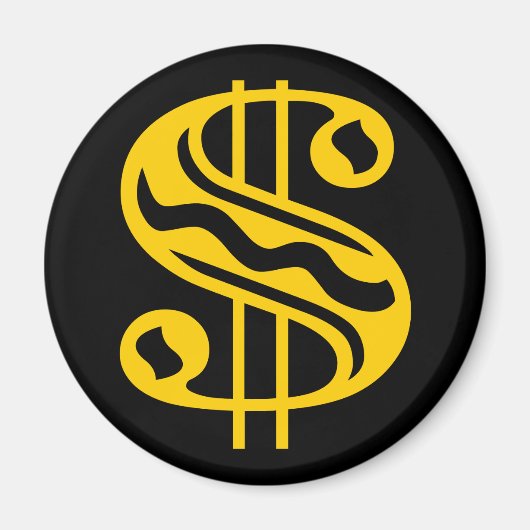 Dollar-Zeichen - gelb Magnet (Vorne)