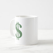 Dollar-Zeichen Kaffeetasse (Vorderseite Links)