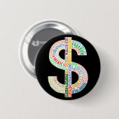 Dollar-Zeichen-Knopf Button (Vorne & Hinten)