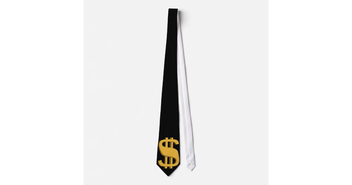 Dollar-Zeichen-Krawatte des Gold3d Krawatte | Zazzle.de