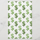 Dollar-Zeichen-Muster Briefpapier (Vorderseite)