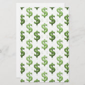 Dollar-Zeichen-Muster Briefpapier (Vorne/Hinten)
