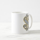 Dollar-Zeichen-Tasse Kaffeetasse (VorderseiteRechts)