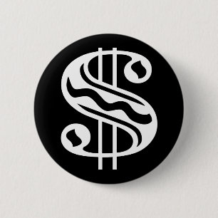 Dollar-Zeichen - Weiß Button