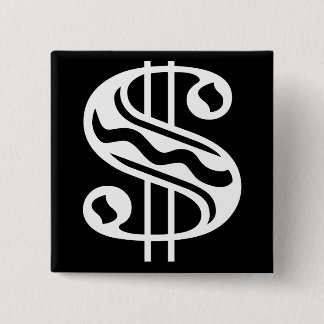 Dollar-Zeichen - weiß Button