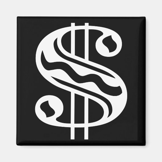 Dollar-Zeichen - weiß Magnet (Vorne)