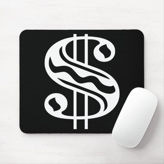 Dollar-Zeichen - weiß Mousepad (Mit Mouse)