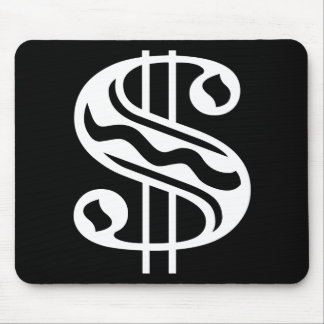 Dollar-Zeichen - weiß Mousepad