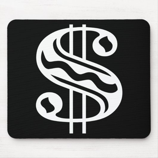 Dollar-Zeichen - weiß Mousepad (Vorne)