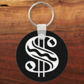 Dollar-Zeichen - weiß Schlüsselanhänger (Vorderseite)