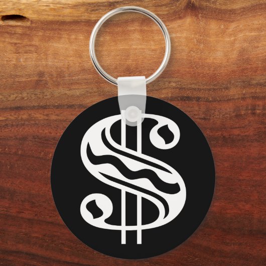Dollar-Zeichen - weiß Schlüsselanhänger (Vorderseite)