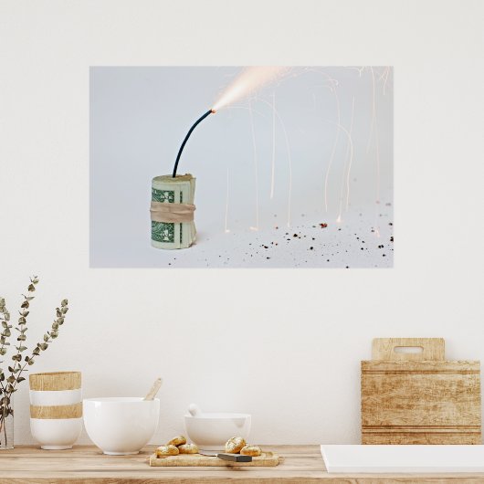 Dollarbombe auf leichter Basis Poster (Küche)