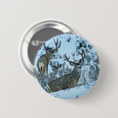 Dollarrotwild im Schnee Button (Vorne & Hinten)