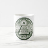 Dollarschein-Freimaurer Illuminati Pyramide Kaffeetasse (Mittel)