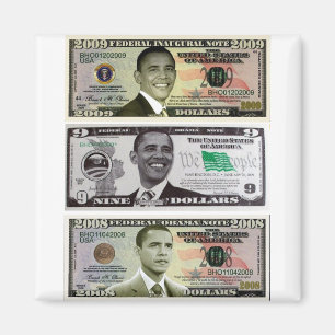 Dollarschein Obama 9 Magnet