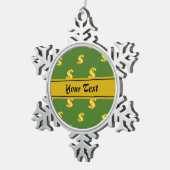 Dollarschild-Muster-Ornament Schneeflocken Zinn-Ornament (Rechts)