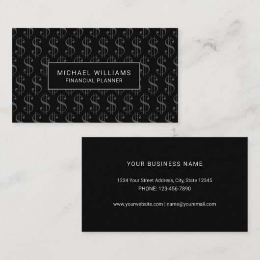 Dollarsignen Modernes finanzielles Berufliche Visitenkarte (Vorne/Hinten)