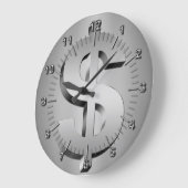 Dollarsymbol Große Wanduhr (Winkel)