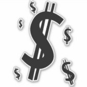 Dollarzeichen Aufkleber (Vorderseite)