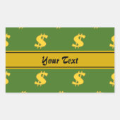 Dollarzeichen-Aufkleber Rechteckiger Aufkleber (Vorderseite)