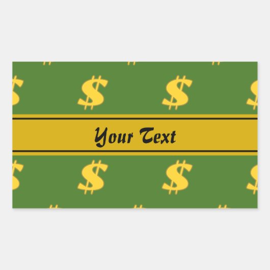 Dollarzeichen-Aufkleber Rechteckiger Aufkleber (Vorderseite)