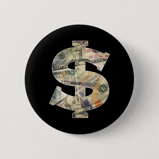 Dollarzeichen Cool Geld Button (Vorderseite)