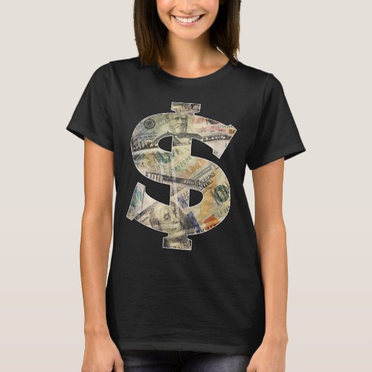 Dollarzeichen Cool Geld T-Shirt (Vorderseite)
