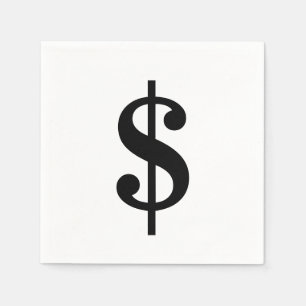 Dollarzeichen Einfache klassische Alphabete Serviette