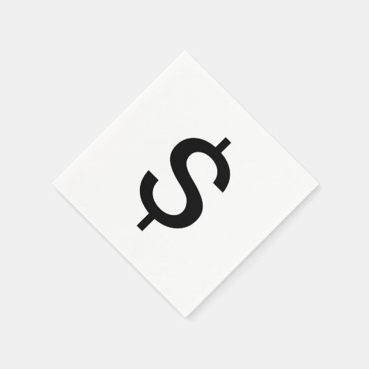 Dollarzeichen | Einfache moderne Alphabet Serviette (Ecke)