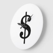 Dollarzeichen| Einfache moderne Alphabete Große Wanduhr (Winkel)