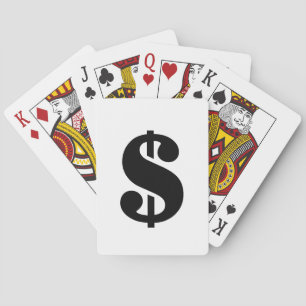 Dollarzeichen Einfache Schablonenschrift Spielkarten