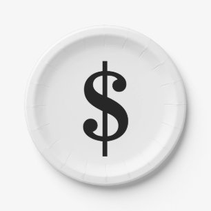 Dollarzeichen Einfaches Klassisches Alphabet Pappteller