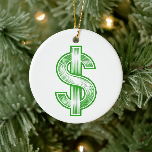 Dollarzeichen Geldsymbol Keramik Ornament (Baum)