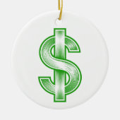 Dollarzeichen Geldsymbol Keramik Ornament (Vorne)
